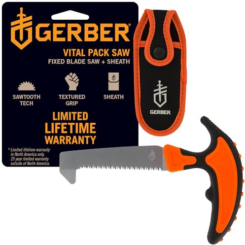 Gerber Vital Pack Compact Folding Saw for Camping and Survival with Sheath