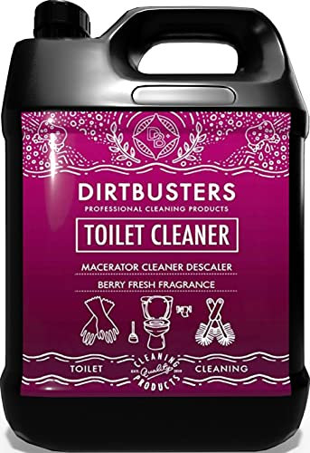Dirtbusters Toilet Macerator Cleaner (5L) & Descaler, Deep Cleaning With Limescale Remover, Safe To Use With Pump Units, Toilets, Septic Tanks, Macerators & Urinals, Berry Fresh