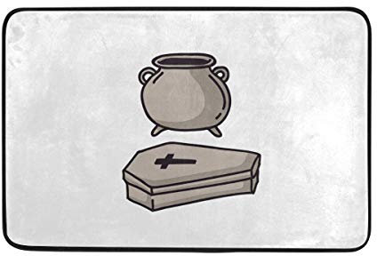 FANTAZIO zerbini Halloween Spooky Tomb tappeto dritto Carpet Gripper poliestere per angoli e bordi antiscivolo ideale tappeto tappo per cucina/bagno 23.6 x 15.7in