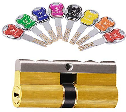 Cerradura de puerta de alta seguridad con 8 llaves, cerradura de cilindro antigolpes y antiperforación, para madera de metal UPVC y puertas compuestas