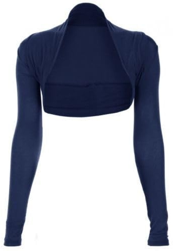 R&N FASHIONS – Women's Ruched Sleeve Bolero Shrug| Open Front Cropped Cardigan Jacket| Stylish, Casual and Dressy Outfits(Navy Blue, 8-10)
