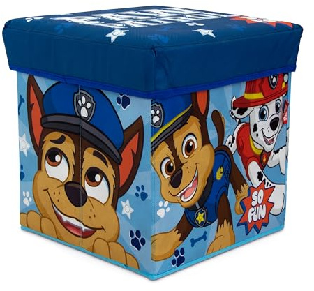 ARDITEX - Cubo plegable infantil La Patrulla Canina con tapa acolchada y función de asiento - Licencia Oficial Paw Patrol - 30x30x30 cm - Almacenaje textil resistente y colorido
