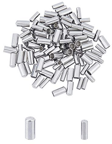 UNICRAFTALE 100Stk 2 Größen Säulen Edelstahl Endkappen Armbänder Verschlüsse 2/3mm Leder Armbänder Endkappen Kabelabschlüsse Endkappen Schmuck Für Die DIY-Schmuckherstellung
