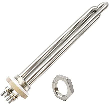 JINGERL 12v/24v/36v/48v Heating Element Immersion Tubular Water Heater DN25 Dc Solar Water Heating Element (Color : Heater nut, Size : 48v 1500w BSP)