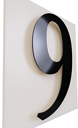 FLEXISTYLE Siffror för hus/husnummer 30 cm aluminium glänsande svart (9)