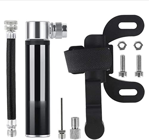 GIVBRO Mini-Fahrradpumpe Ballpumpe mit Nadel, kleberfreies Patch-Set, 120 PSI, passend für Presta- und Schrader-Ventil-Rahmenhalterung