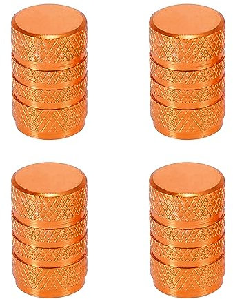 X AUTOHAUX 4pcs Universel Rond Voiture Pneu Valve Tige Capuchon Valve Poussière Couverture 7mm Orange