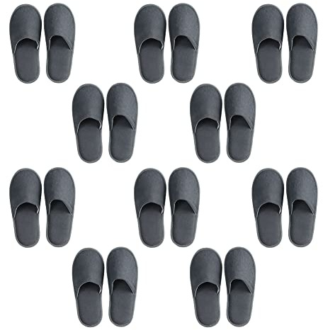 Teceyfeet Gästehausschuhe 10er Set, Unisex Hausschuhe Set Hochwertig Einweg Hotelslipper Winter Warm Antirutsch Filzpantoffel Gästepantoffeln Badeslipper Pantoffeln Hausschuhe für Gäste
