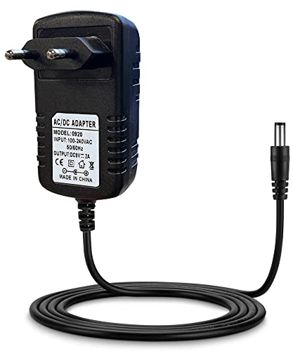 LEYF Universell strömförsörjning 9 V DC 2A, AC 100–240 V 50/60 Hz, adapter, kontaktströmförsörjning, nätadapter/120 cm kabellängd (5,5–2,1 mm kontakt), kompatibel med TV-box, modem, LED-remsor,