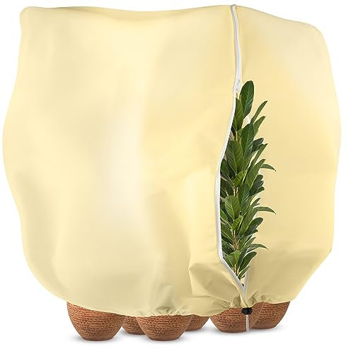 SUNXIZ Plant Frost Protection Cover Bag 180x120cm Plant Fleece Frost Protection Cover with Zipper Drawstring Warming Jackets Rip Resistant Large Tree Cover for Outdoor Plants Greenhouse Garden 1Pack