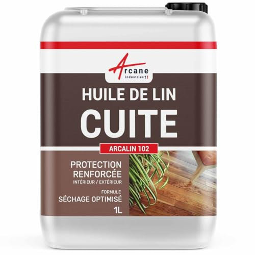 Huile de lin cuite, bouillie, séchage rapide - 1 L - ARCANE INDUSTRIES