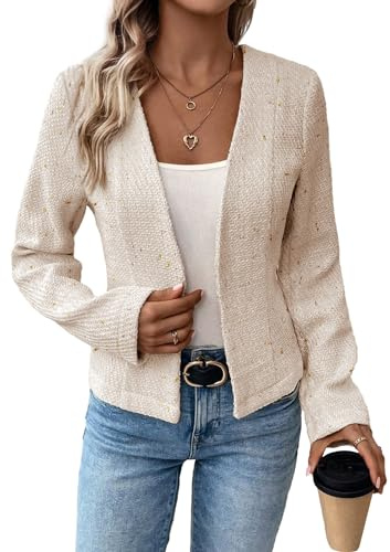 Summer Blazer Beige Lightweight Light Weight Summer Clothes Outfits for Women 2024 Blazers Slim Cream Holiday Party Womens Suit Suits Top Tops Beige S