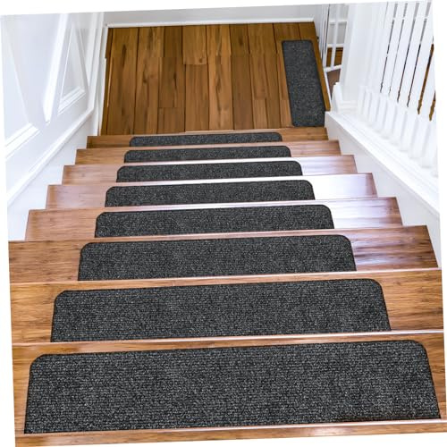BESTonZON Tappetini Antiscivolo Dimensioni 55x20cm in Poliestere per Scale 15 Pezzi Resistenti e Facili da per Ragazza e Anziani
