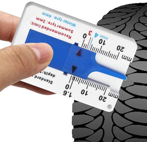 Medidor de profundidad de la banda de rodadura del neumático,Medidor de profundidad de la banda de rodadura del neumático,Medidor de neumáticos de 0 a 20 mm - Medidor portátil de fácil lectura, herram