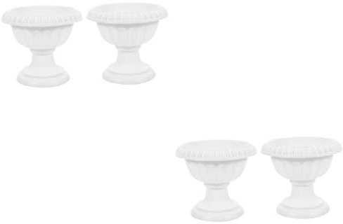 INOOMP 4stücke Europäischer Romanischer Blumentopf Für Hochzeitsdekoration Vintage Pflanzer Für Garten Und Balkon Stabil Und Pflegeleicht Weiße Farbe ø Höhe