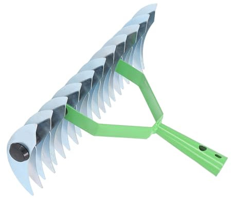 Reetrechen aus Edelstahl, robuster Gartenrechen mit gebogener Spitze, Rasengrasrechen zum Auflockern des Bodens, Sammeln von Blättern, Nivellieren von Rasen, Landwirtschaft,