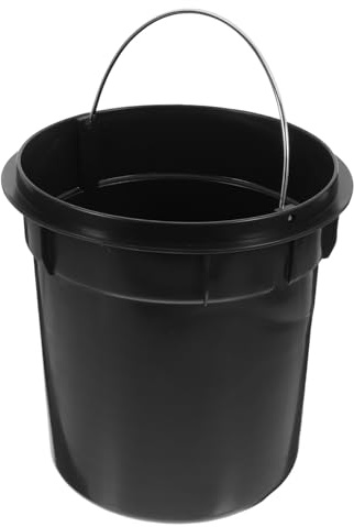 TOPBATHY Cubo Portátil L Bote de Plástico de Redondo del Interior Basura 5 Extraíble Negro y Interior y Exterior, Papelera Niños Habitacion