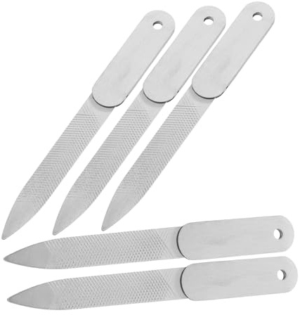 Healeved 5stücke Feile Für Nägel Aus Edelstahl Doppelseitige Nagelfeile Nagelfeilen Für Maniküre Und Pediküre Fingernagelfeile Zum Trimmen Und Glätten Wiederverwendbare Nagelwerkzeuge Tragb