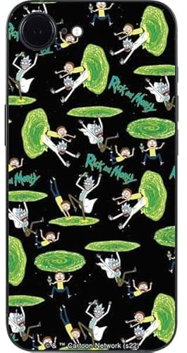 Skinit Decal Phone Skin Compatible with iPhone 16e - Officially Licensed Adult Swim Rick and Morty Portal Pattern Design