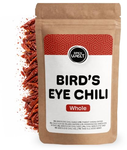 Spicy Welt Chile Ojo de Pájaro Entero (100g) - Guindillas Secas – para Salsas Caseras, Curris y Aceites | Aromático, Vibrante y Característico | 100% Natural & Sin Aditivos