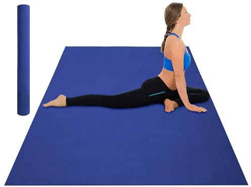 Tappetini YOGA - Tappeto Per Esercizi 120x180 Cm, Spessore 4 mm, Antiscivolo e Resistente - Allenamento Casa Palestra Materassino Fitness Pilates Yoga In Pvc Arrotolabile Facile Trasporto - Blu