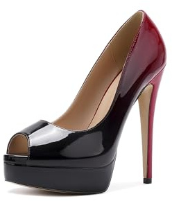 WUXIN H&P Women's Platform Stiletto Heels Shoes Peep Toe Pumps 6 inch Sexy Heels for Dress Wedding Party, US 11