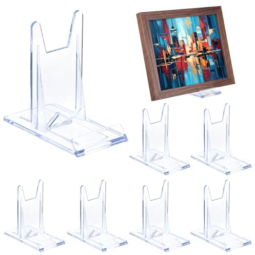QWORK® 8 Pcs Soportes de Acrílico Ajustables, 11 cm, para Platos y Exhibiciones