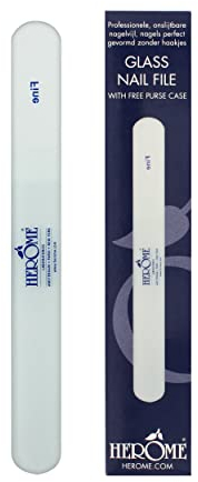 Herome Glasnagelfeile (Glass Nail File) - Beugt Splittern und Häkchen vor - Falsche Feiltechnik wird unmöglich