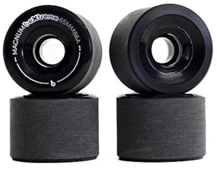 BEXTREME- Ruedas Longboard 86A para Derrapar Color Negro Modelo Magnum 65X46mm Milimetros Freeride Freestyle Trucos Labio Redondo Rugosidades Uretano Especial derrapes Surfskate Skate