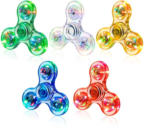 FIGROL 5 Pack Fidget Spinner, Light Up Fidget Spinners for Kids-Glow in The Dark Fidget Toy Party Favors Goodie Bag Stuffers Classroom Prizes