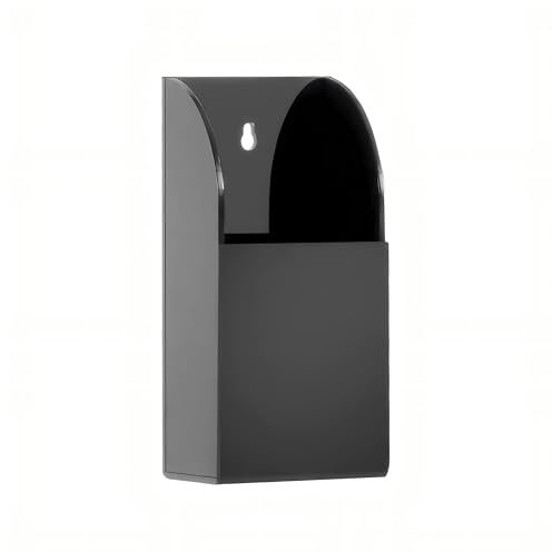 MEIRRAI Organizador Escritorio, Cajas Organizadoras de Mando a Distancia, Negro Universal Soporte para Mandos a Distancia de Pared Acrílico, 1 Caja | Soporte universal para mando a distancia, autoadhesivo, soporte de pared, organizador de almacenamiento con mando a distancia