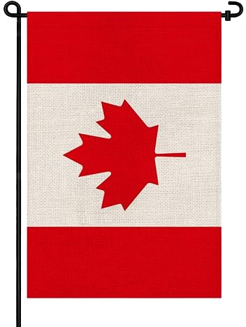 Bandiere da giardino del Canada, piccola bandiera canadese, 30,5 x 45,7 cm, doppia faccia, in iuta, per esterni, cortili, portici e patio (Canada)
