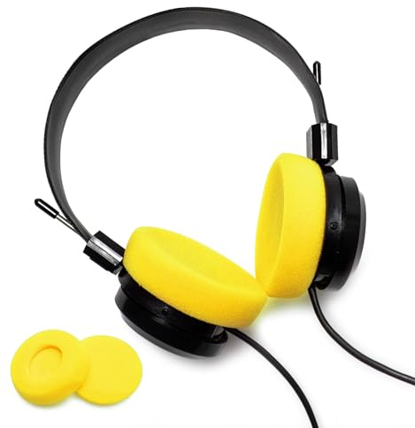 Voarmaks öronkuddar skumkuddar som är kompatibla med HD414 Grado SR60 SR60i SR80 SR80i SR80e SR125 SR225 SR325 SR SRI RS Series PS1000 GS1000 hörlurar (gul)