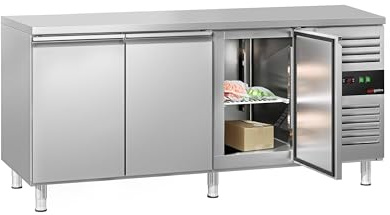 GGM Gastro | GTS187ND | Tiefkühltisch ECO - 1800x700mm - mit 3 Türen