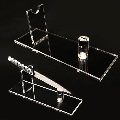 Portacuchillos navaja de bolsillo soporte de exhibición acrílico tácticas de supervivencia soporte para cuchillos al aire libre (1pieza de Transparente)