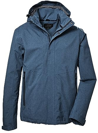 killtec Hombre Chaqueta funcional/chaqueta de exterior con capucha desmontable KOS 53 MN JCKT, steel-blue, L, 41333-000