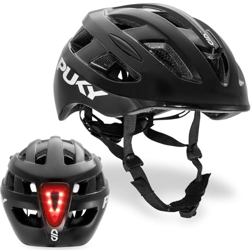 Puky Hjälm S svart | Cykelhjälm för barn 48–55 cm | lätt 220 g | Maximalt skydd och ventilation | 360° sikt genom ljusmodul | Perfekt för säkerhet och komfort på cykeln