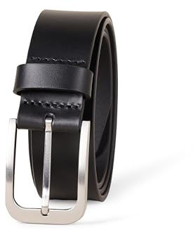 Amazon Essentials Cinturón clásico Jean en Piel Hombre, Negro, 80