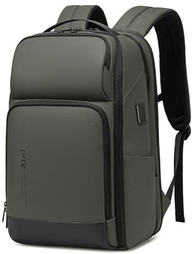 FENRUIEN Laptop rucksack/Laptoprucksack 17 Zoll 26-35L Erweiterbarer, Business & Reise-Backpack mit USB & Laptopfach, für Herren, Damen, Mädchen, Teenager (Grüner)