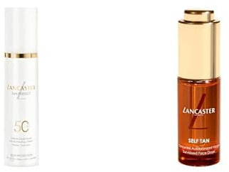 Lancaster Self Tan Face Duo: Lancaster Sun Perfect Illuminating Cream SPF50 50ml and Lancaster Self Tan Face Drops 15ml