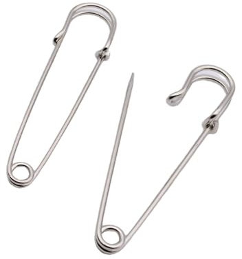 Sicherheitsnadeln Groß, 15 Stück Kilt Sicherheitsnadeln, 50 mm Rostfreier Stahl Heavy Duty Sicherheitsnadel, Starke Sicherheitsnadeln für Decken, Strickzeug