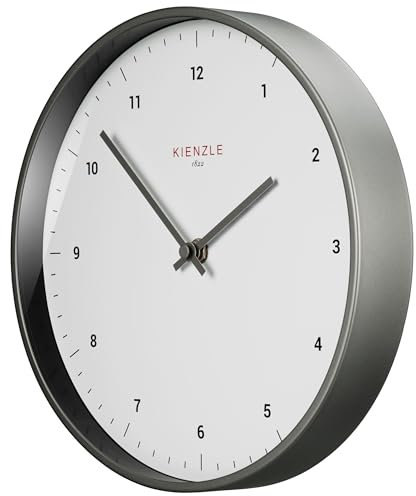 Kienzle Funkwanduhr 25 cm mit DCF-Signal, geräuschlos, Stahlrahmen, batteriebetrieben