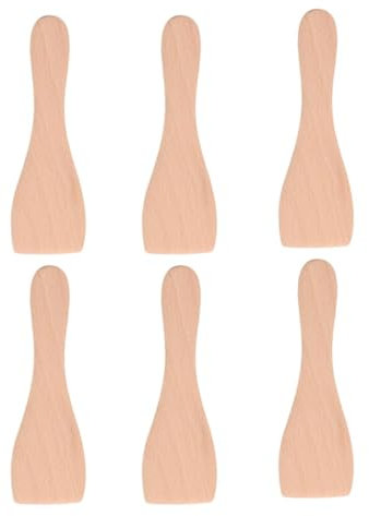 SOS Accessoire Lot de 6 pelles en bois pour Poêlon, spatules raclette Raclette, gril, Wok AS306003 TEFAL