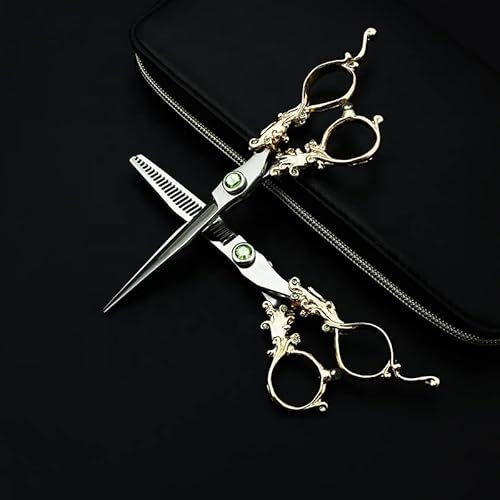 Haarschneideschere, 6 Zoll, 440C Japanischer Edelstahl, Europäischer Stil, Mit Juwelen Besetzte Haarschere, Haarschneideschere, Friseurscheren-Set