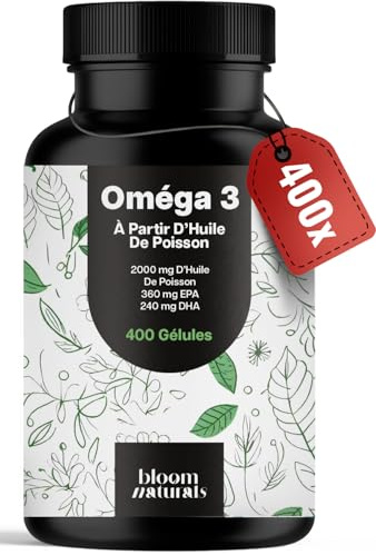 Omega 3 Kapseln Hochdosiert - 400 Kapseln mit 2000mg - EPA 360mg & DHA 240mg Fischöl pro Tagesportion - Omega 3 Fettsäuren Kapseln, produziert in Deutschland Laborgeprüft - Verpackung kann variieren