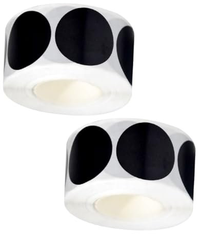 Gadpiparty 2piezas Etiquetas Redondas De Pegatinas De Puntos Negros Impermeables Para Cocina Oficina y Aula Etiquetas De Escritura