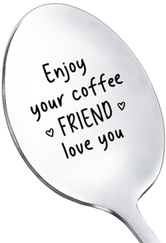 Coffee Spoon for Best Friend Unisex Gifts for Women Men Girls Boys,Enjoy Your Coffee Spoons for Cafe Lover Little Gift for Bestie Friends