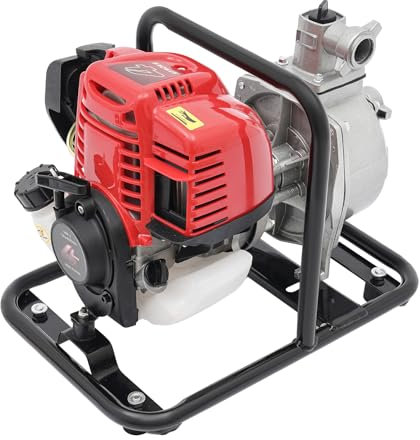 Professional Petrol Water Pump 4 Stroke 38cc Gasoline Water Pump, 135 L/min, 25mm/1in Dirty WaterPump for Water Removal, Drainage & Syphoning, Ideal for Garden Irrigation, Swimming Pool (4 Stroke)