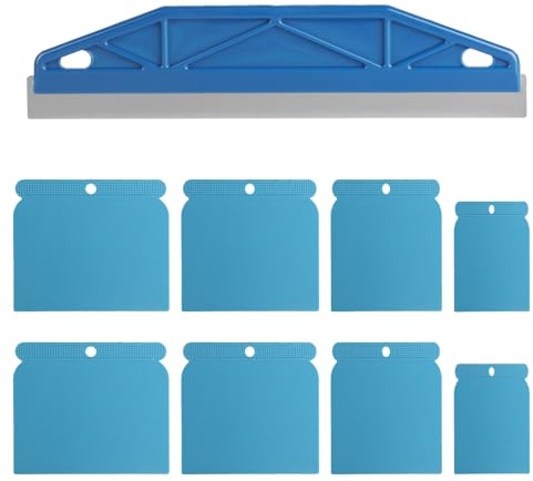 Paint Trim Guard,12 Stainless Steel Paint Shield for Cutting in Tools for Painting,Edger Edge Painting Tool, pPaint Guard for Skirting Board Smearing,with 8 Wallpaper Scrapers for Decorating Tools