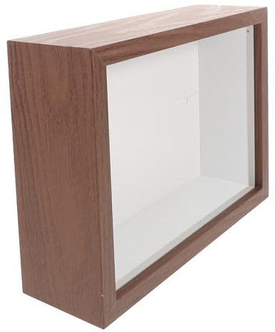 MUCKLILY Cornice Shadowbox in Acrilico Trasparente 8 Pollici, Scatola Espositiva Cava Per Foto e Campioni, Base Espositiva Versatile Da Tavolo o Parete, Vetrina Piccola Per Decorazioni Fai Da Te